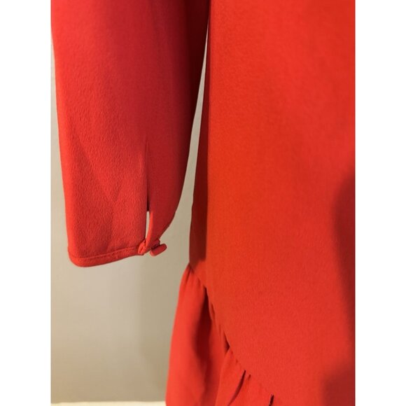 J Crew Shift Dress 6 T Tall 3/4 Red Long Sleeve Washable NEW NWT - Picture 9 of 14